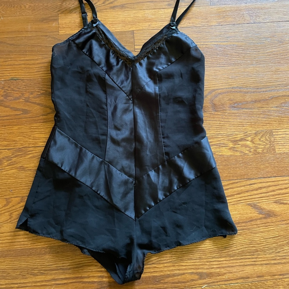 Black Satin Romper S